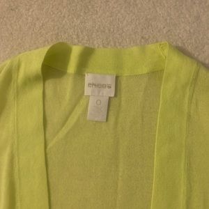 Chico’s cardigan. Lightweight. Lime green.